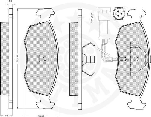 Optimal 9357 - Тормозные колодки, дисковые, комплект autospares.lv