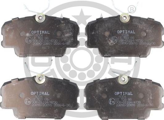 Optimal 9304 - Тормозные колодки, дисковые, комплект autospares.lv