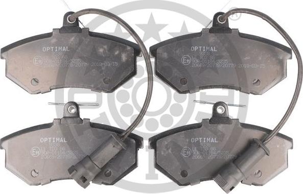 Optimal 9338 - Тормозные колодки, дисковые, комплект autospares.lv