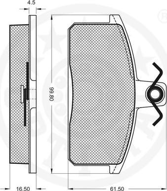 Optimal 9257 - Тормозные колодки, дисковые, комплект autospares.lv