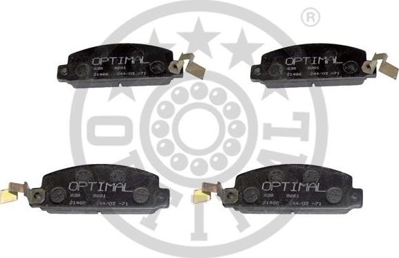 Optimal 9261 - Тормозные колодки, дисковые, комплект autospares.lv