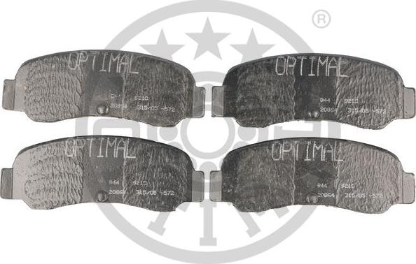 Optimal 9210 - Тормозные колодки, дисковые, комплект autospares.lv