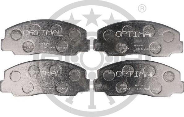 Optimal 9274 - Тормозные колодки, дисковые, комплект autospares.lv