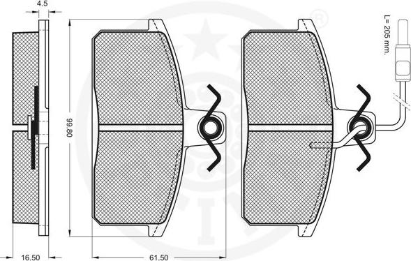 Optimal 9798 - Тормозные колодки, дисковые, комплект autospares.lv