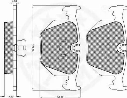 Optimal 9755 - Тормозные колодки, дисковые, комплект autospares.lv