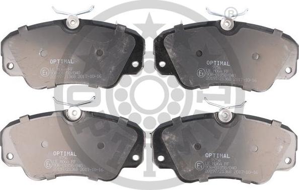 Optimal 9756 - Тормозные колодки, дисковые, комплект autospares.lv