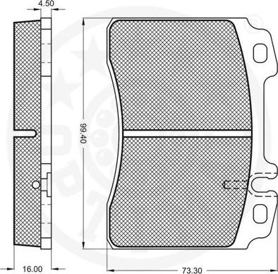 Optimal 9753 - Тормозные колодки, дисковые, комплект autospares.lv