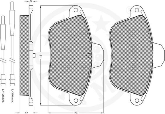 Optimal 9784 - Тормозные колодки, дисковые, комплект autospares.lv