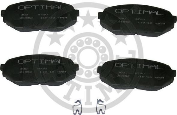 Optimal 9720 - Тормозные колодки, дисковые, комплект autospares.lv