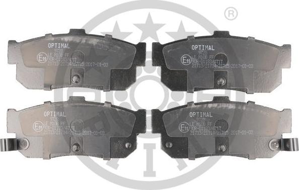 Optimal 9728 - Тормозные колодки, дисковые, комплект autospares.lv