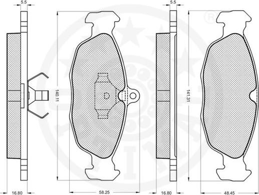 Optimal 9771 - Тормозные колодки, дисковые, комплект autospares.lv