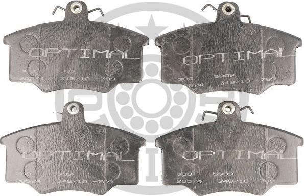 Optimal 5909 - Тормозные колодки, дисковые, комплект autospares.lv