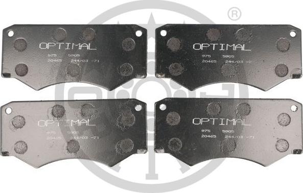 Optimal 5905 - Тормозные колодки, дисковые, комплект autospares.lv