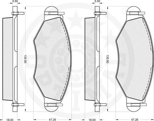 Optimal 64320 - Тормозные колодки, дисковые, комплект autospares.lv