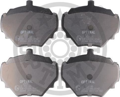 Optimal 6551 - Тормозные колодки, дисковые, комплект autospares.lv