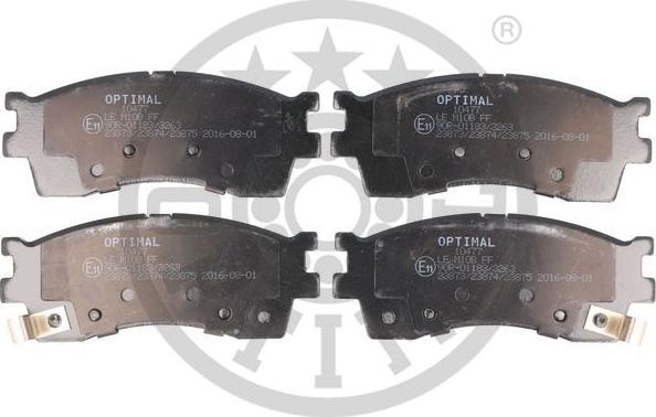 Optimal 10477 - Тормозные колодки, дисковые, комплект autospares.lv