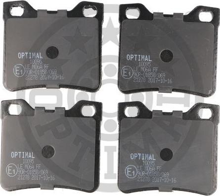 Optimal 10095 - Тормозные колодки, дисковые, комплект autospares.lv