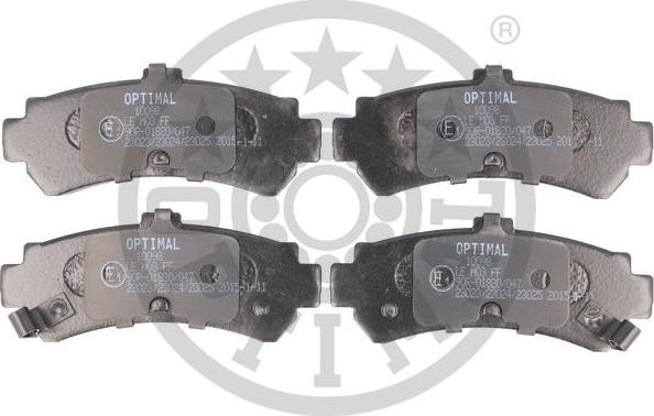 Optimal 10098 - Тормозные колодки, дисковые, комплект autospares.lv