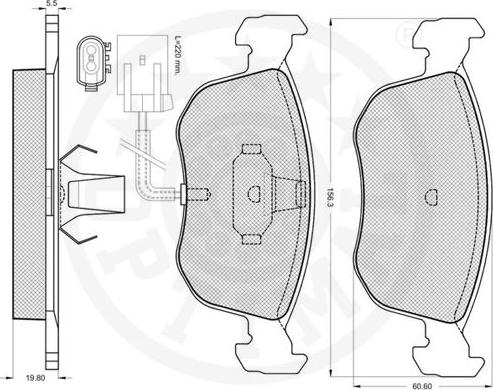 Optimal 10045 - Тормозные колодки, дисковые, комплект autospares.lv