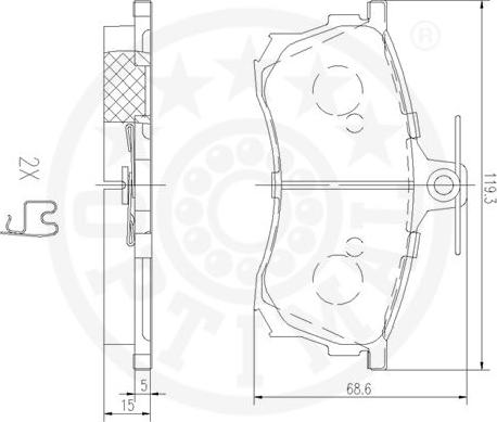 Optimal 10056 - Тормозные колодки, дисковые, комплект autospares.lv