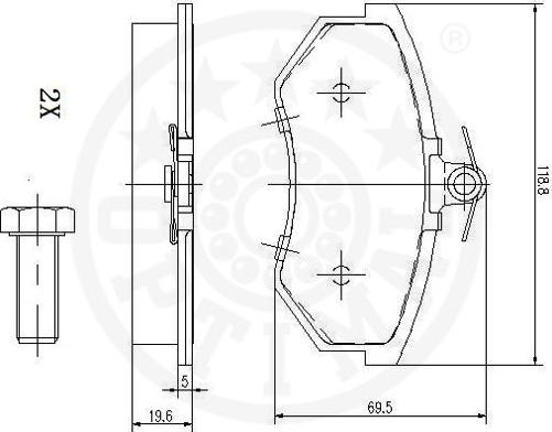 Optimal 10069 - Тормозные колодки, дисковые, комплект autospares.lv