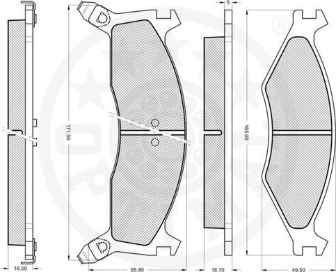 Optimal 10086 - Тормозные колодки, дисковые, комплект autospares.lv