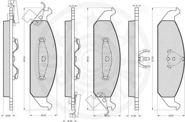 Optimal 10037 - Тормозные колодки, дисковые, комплект autospares.lv