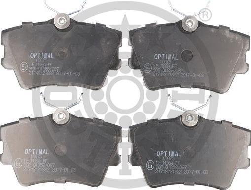 Optimal 10075 - Тормозные колодки, дисковые, комплект autospares.lv