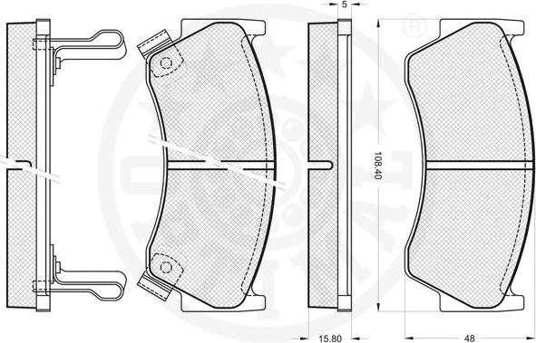 Optimal 10076 - Тормозные колодки, дисковые, комплект autospares.lv