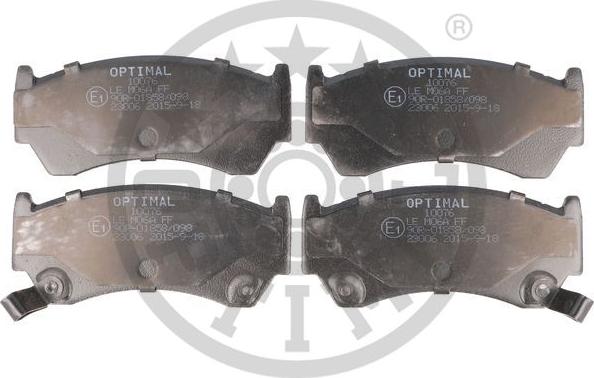 Optimal 10076 - Тормозные колодки, дисковые, комплект autospares.lv