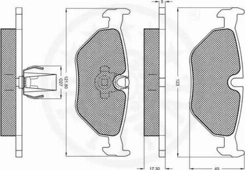 Optimal 10142 - Тормозные колодки, дисковые, комплект autospares.lv