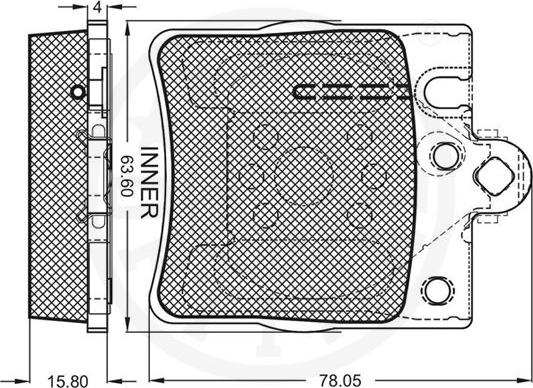 Optimal 10340 - Тормозные колодки, дисковые, комплект autospares.lv