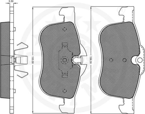 Optimal 10361 - Тормозные колодки, дисковые, комплект autospares.lv