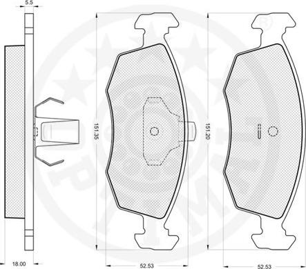 Optimal 10386 - Тормозные колодки, дисковые, комплект autospares.lv