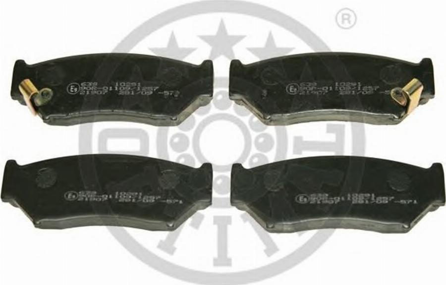 Optimal 10291 - Тормозные колодки, дисковые, комплект autospares.lv