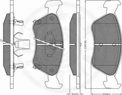 Optimal 10267 - Тормозные колодки, дисковые, комплект autospares.lv