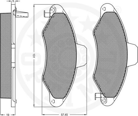 Optimal 10207 - Тормозные колодки, дисковые, комплект autospares.lv