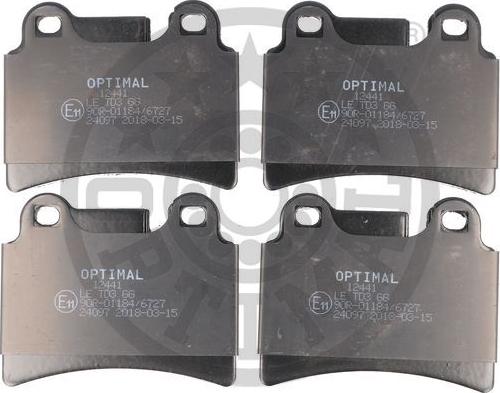 Optimal 12441 - Тормозные колодки, дисковые, комплект autospares.lv