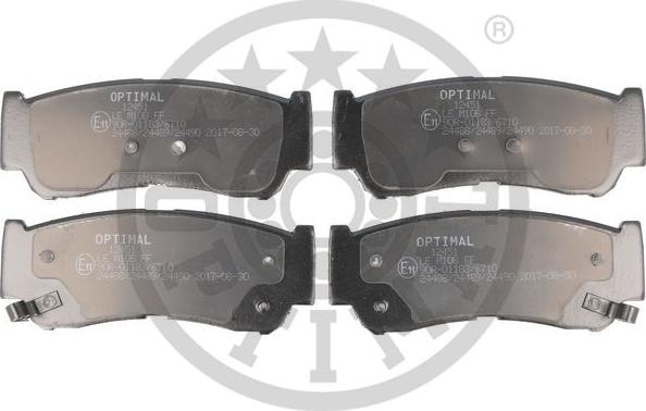 Optimal 12451 - Тормозные колодки, дисковые, комплект autospares.lv