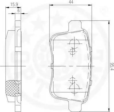 Optimal 12464 - Тормозные колодки, дисковые, комплект autospares.lv