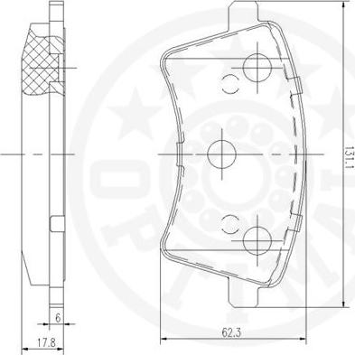 Optimal 12462 - Тормозные колодки, дисковые, комплект autospares.lv