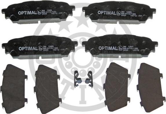 Optimal 12406 - Тормозные колодки, дисковые, комплект autospares.lv