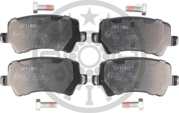 Optimal 12401 - Тормозные колодки, дисковые, комплект autospares.lv