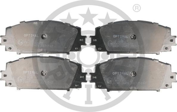 Optimal 12403 - Тормозные колодки, дисковые, комплект autospares.lv