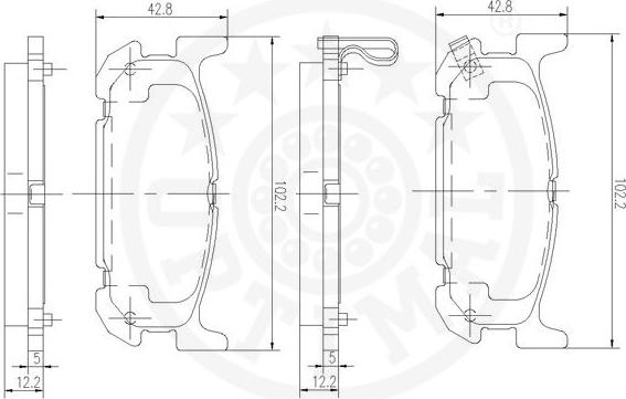 Optimal 12489 - Тормозные колодки, дисковые, комплект autospares.lv