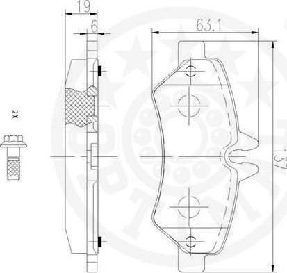 Optimal 12430 - Тормозные колодки, дисковые, комплект autospares.lv