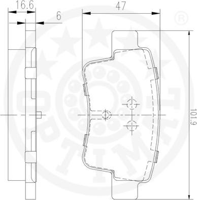 Optimal 12431 - Тормозные колодки, дисковые, комплект autospares.lv