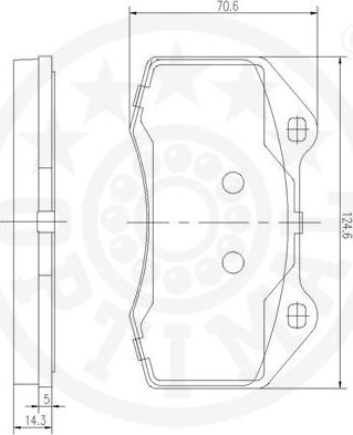 Optimal 12474 - Тормозные колодки, дисковые, комплект autospares.lv