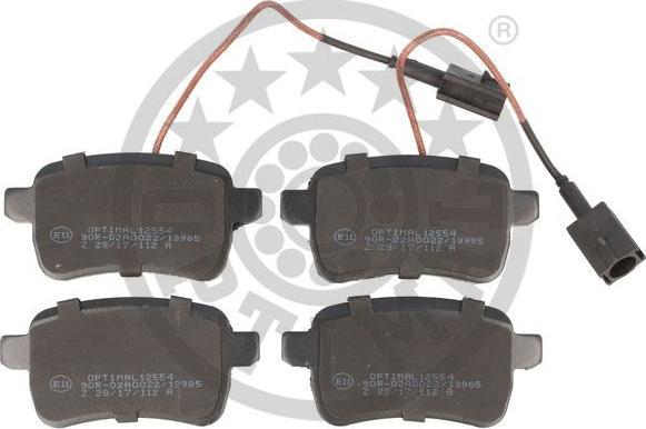 Optimal BP-12554 - Тормозные колодки, дисковые, комплект autospares.lv