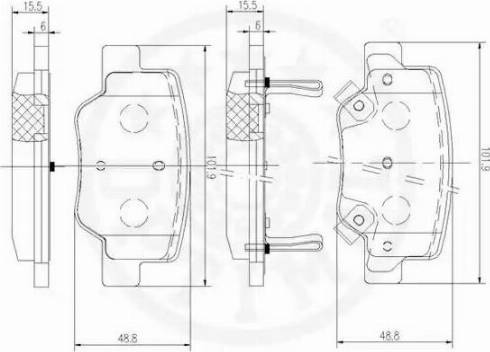 Optimal 12565 - Тормозные колодки, дисковые, комплект autospares.lv